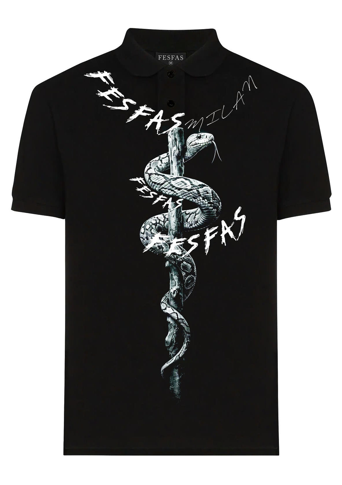 FesFas Snake-print | Áo Polo | Nam | Màu Đen