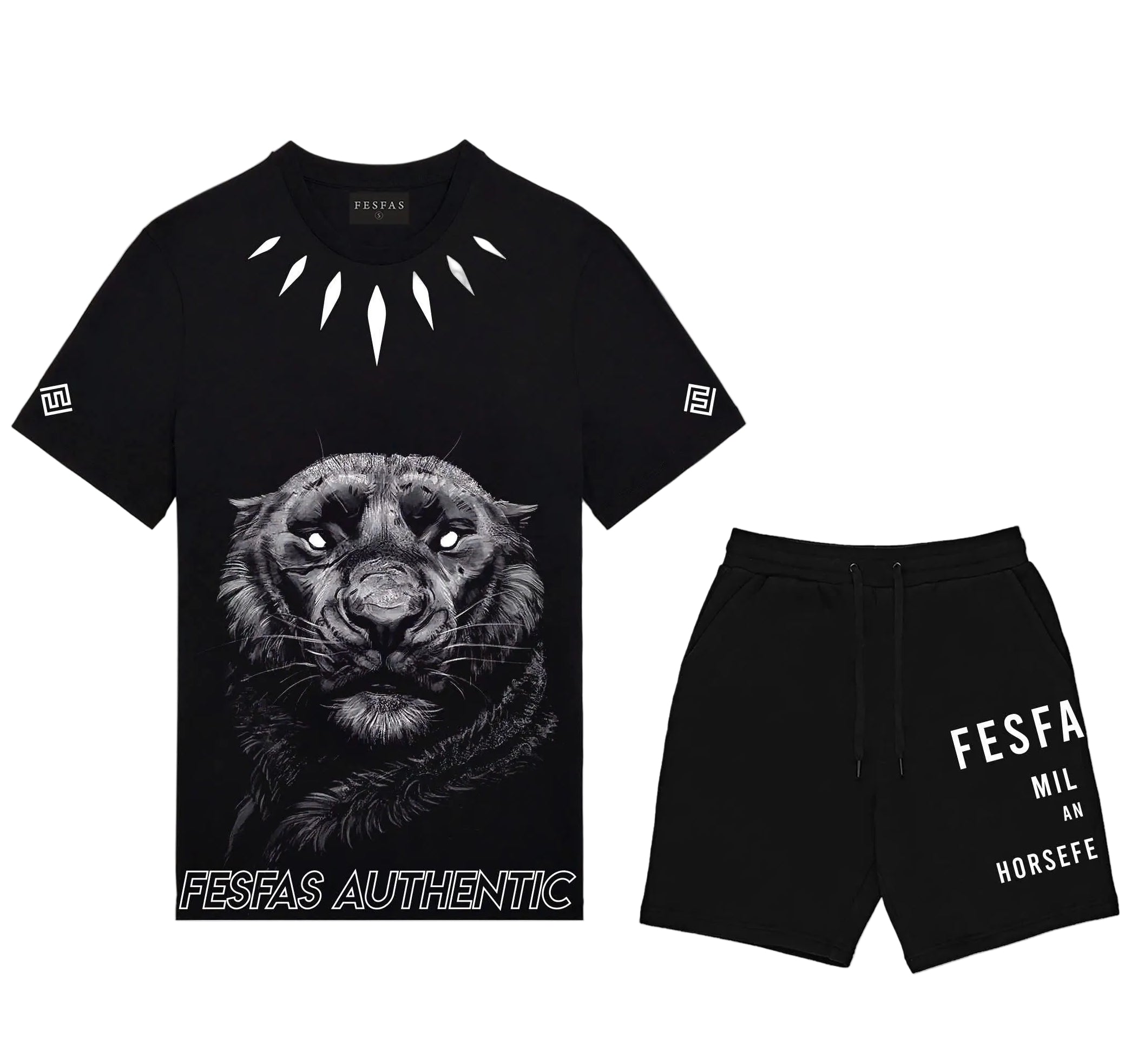 FesFas panther-print | Bộ T-Shirt | Nam | Màu Đen