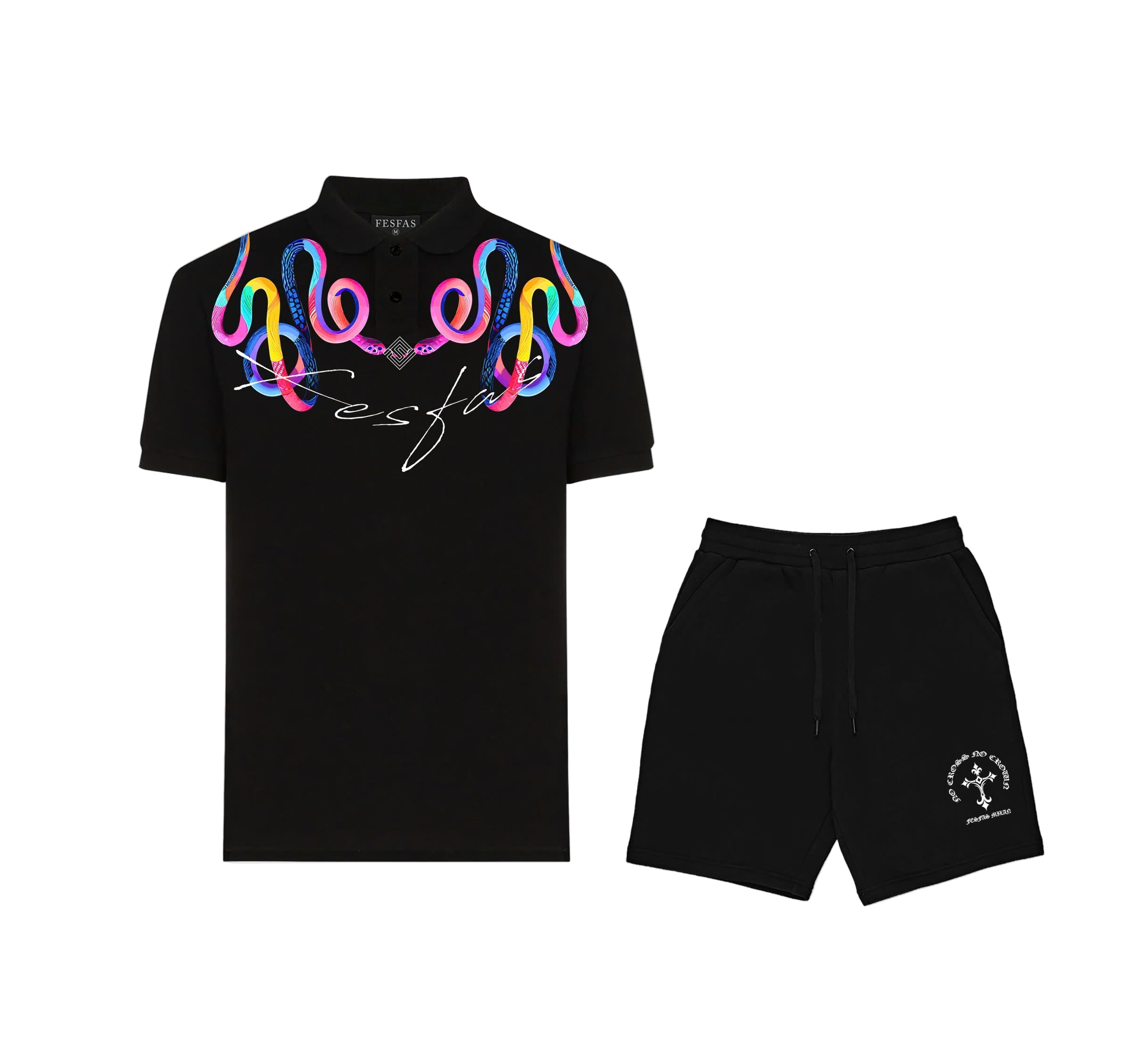 FesFas Snake-print | Áo Polo | Nam | Màu Đen