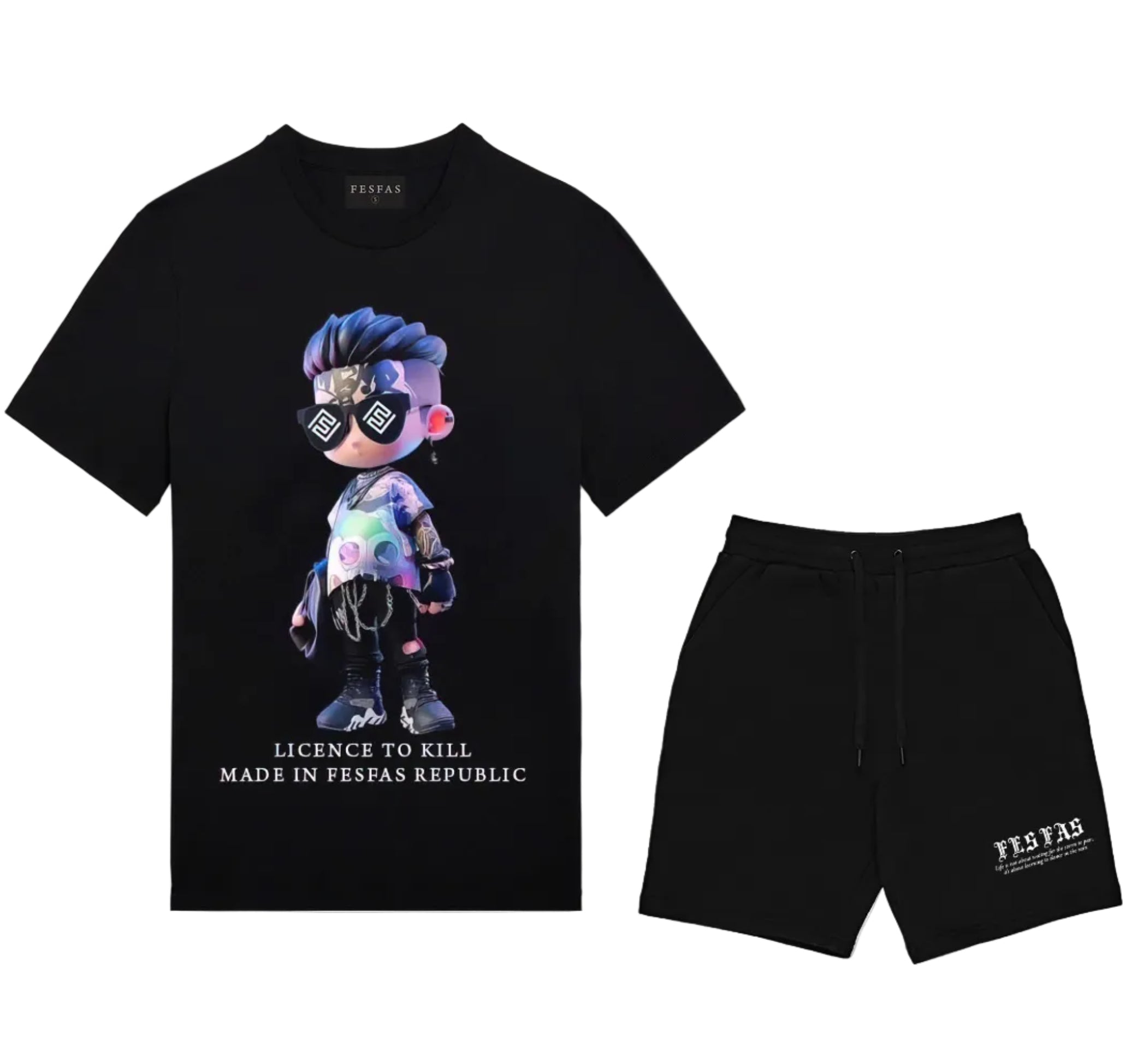 FesFas hiphop boy-print | Bộ T-Shirt | Nam | Màu Đen