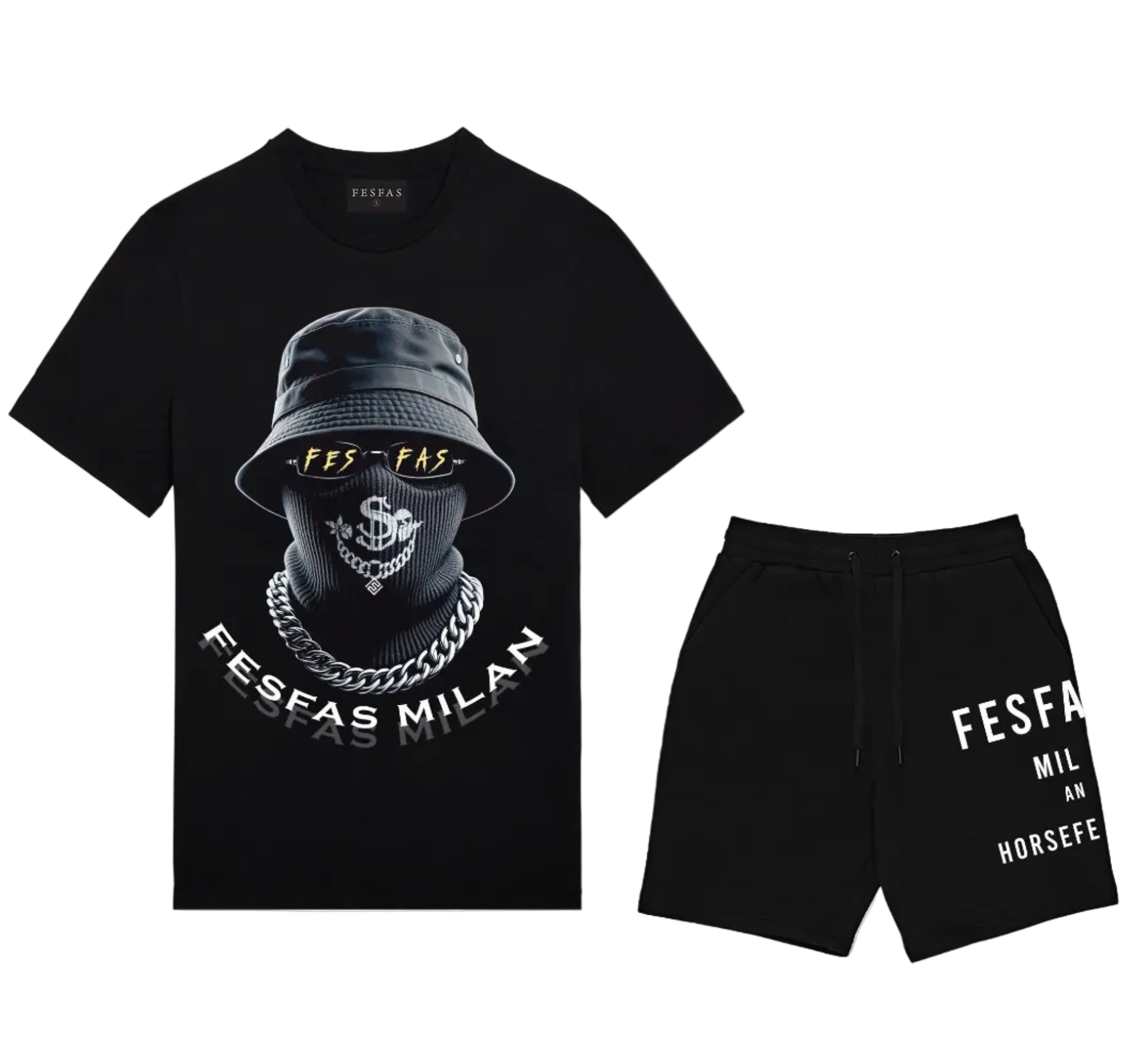 FesFas hidden boss-print | Bộ T-Shirt | Nam | Màu Đen