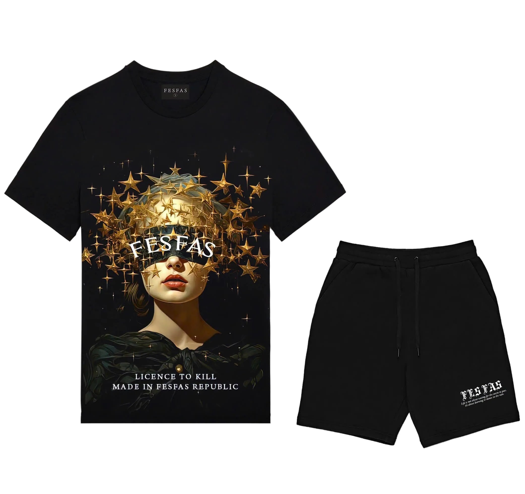 FesFas twinkle stars-print | Bộ T-Shirt | Nam | Màu Đen