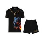 FesFas Panther-print | Áo Polo | Nam | Màu Đen