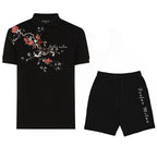 FesFas flowers-print | Bộ Polo | Nam | Màu Đen