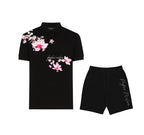 FesFas Floral-print | Áo Polo | Nam | Màu Đen