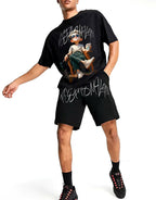 FesFas chill guy-print | Bộ T-Shirt | Nam | Màu Đen