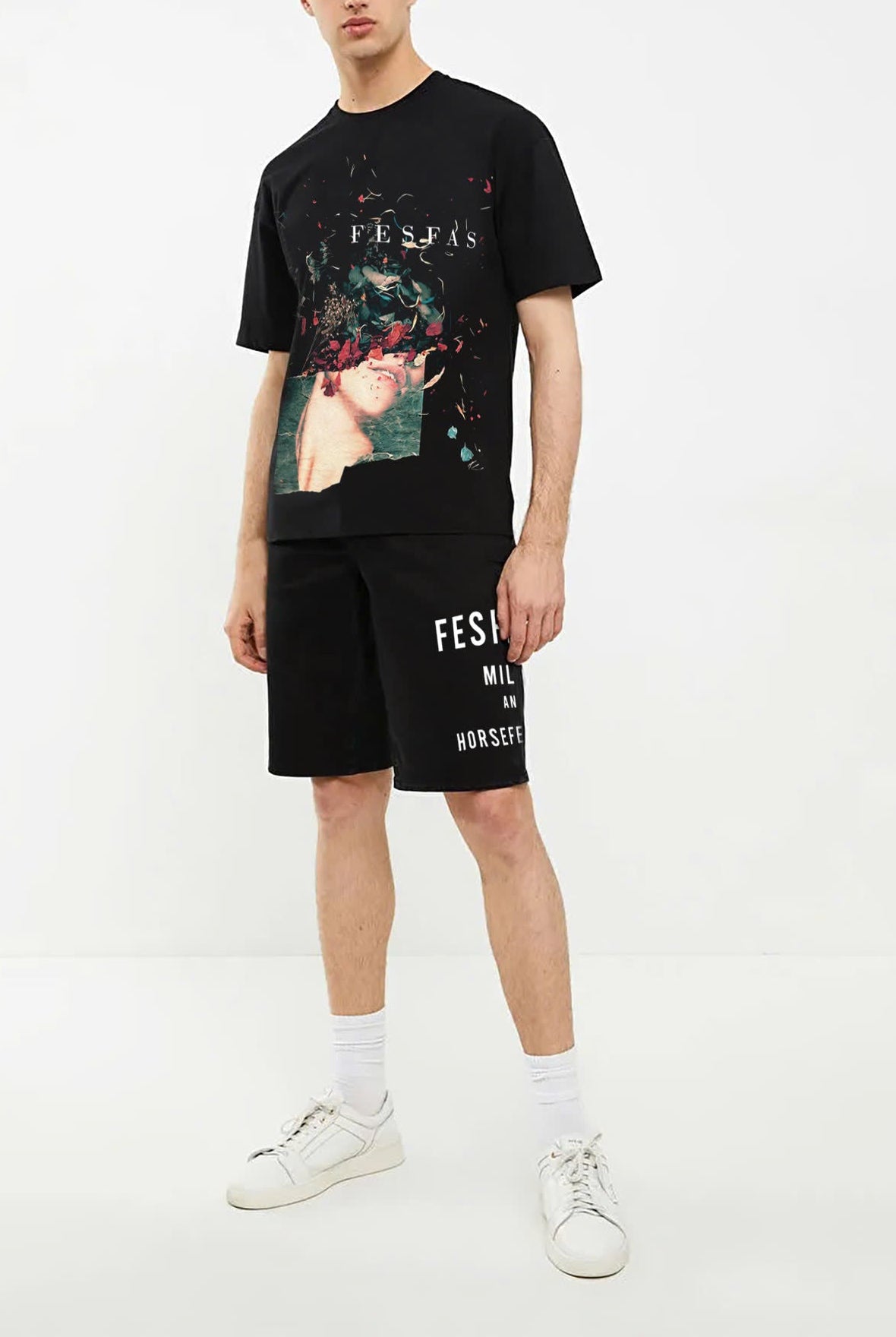 FesFas graphic-print | Áo Thun | Nam | Màu Đen