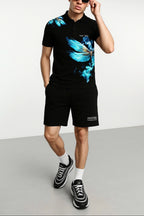 FesFas Dragonfly-print | Áo Polo | Nam | Màu Đen