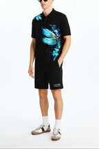 FesFas Dragonfly-print | Áo Polo | Nam | Màu Đen