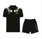 FesFas Floral-print | Áo Polo | Nam | Màu Đen