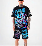 FesFas graphic-print | Bộ T-Shirt | Nam | Màu Đen