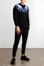 FesFas Feathers-print Sweatshirt Set | Black | Men