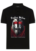 FesFas horses-print | Áo Polo | Nam | Màu Đen