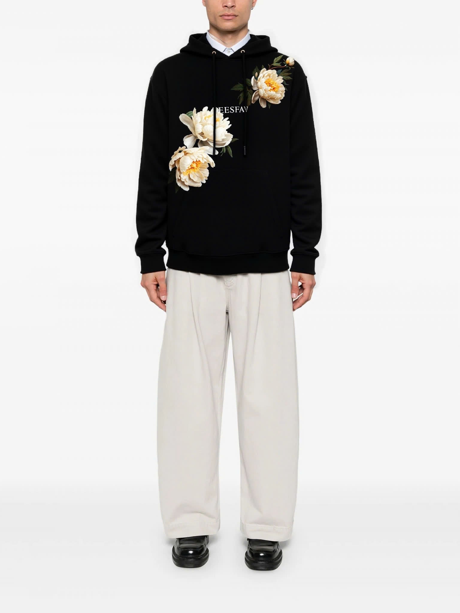 FesFas Flower-print Hoodie | Black | Men