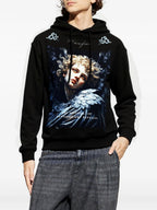 FesFas Angel-print Hoodie | Black | Men
