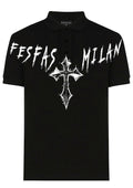 FesFas cross-print | Áo Polo | Nam | Màu Đen