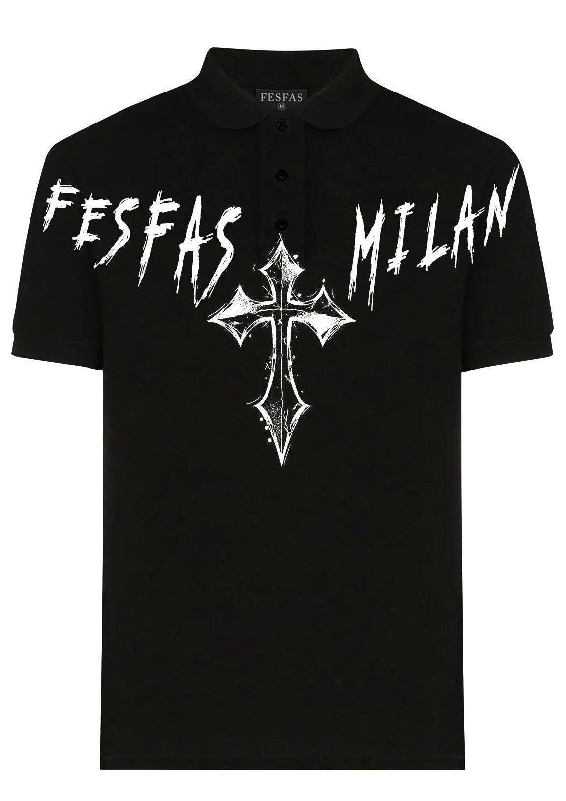 FesFas cross-print | Áo Polo | Nam | Màu Đen