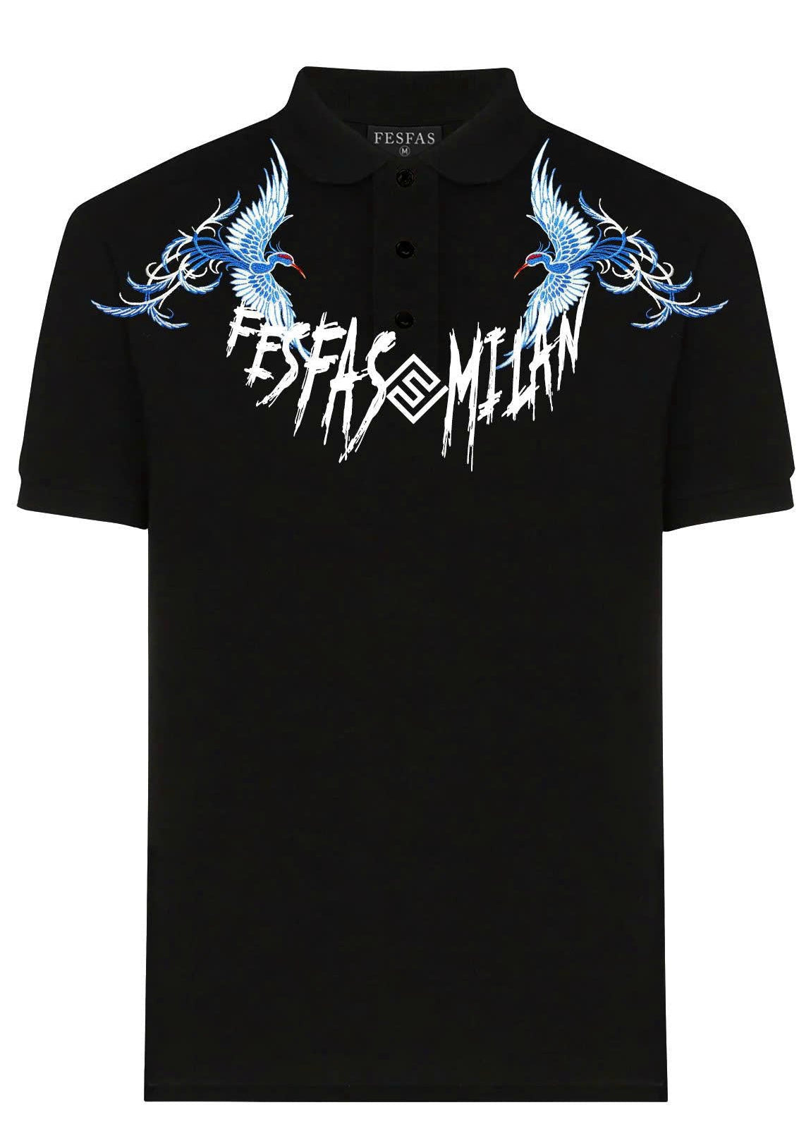 FesFas blue phoenix-print | Áo Polo | Nam | Màu Đen