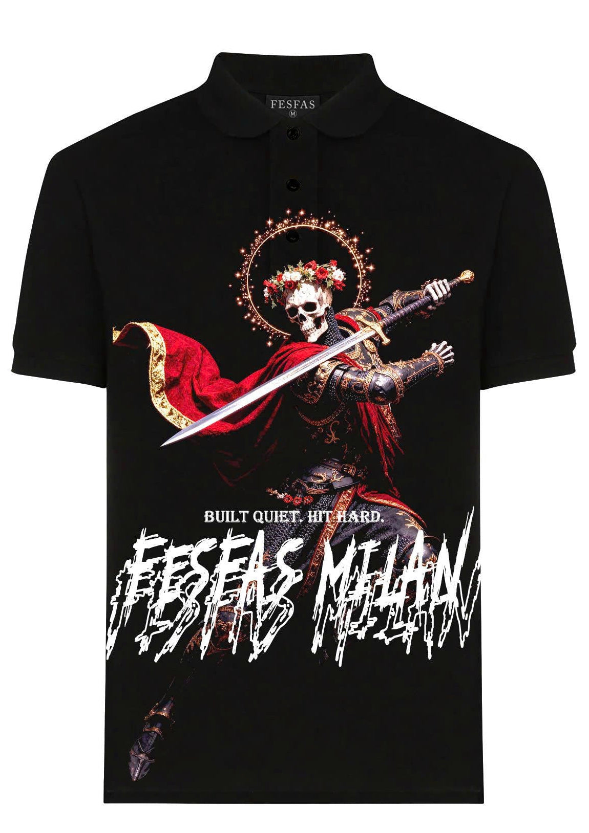 FesFas bone knight-print | Áo Polo | Nam | Màu Đen