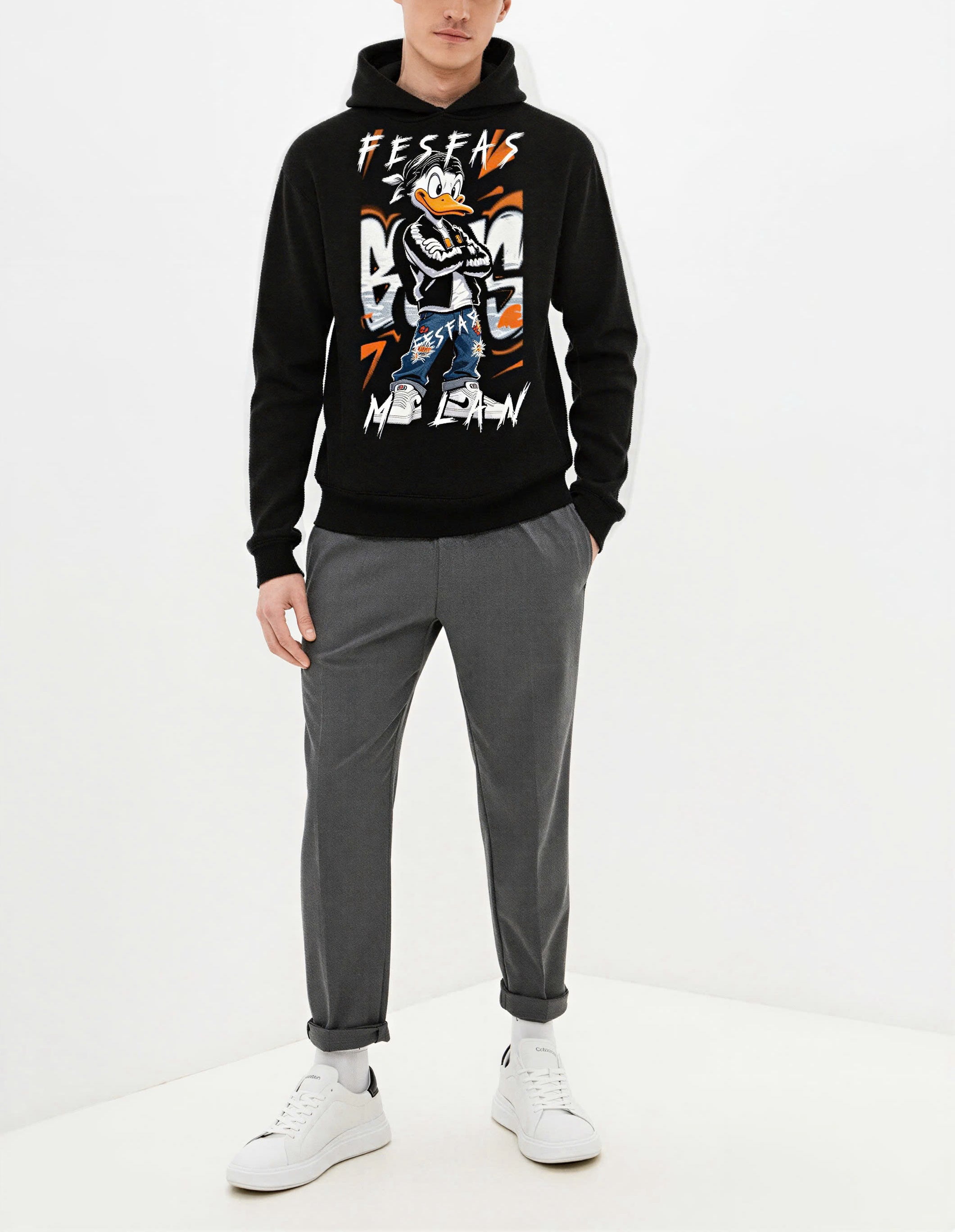 FesFas cartoon-print Hoodie | Black | Men