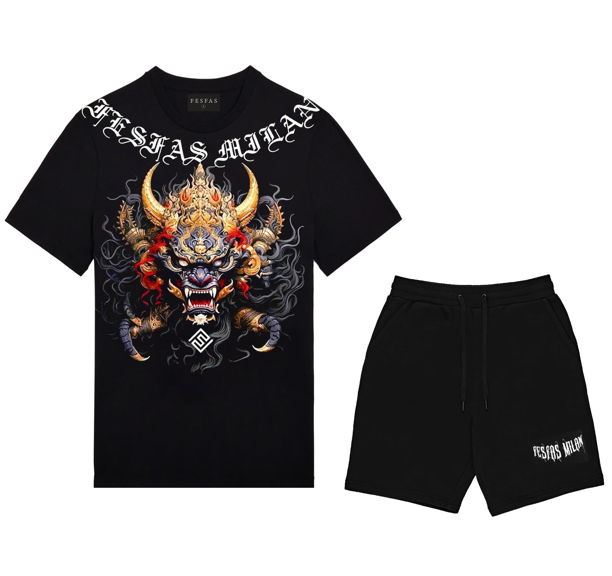 FesFas dragon-print | Bộ T-Shirt | Nam | Màu Đen