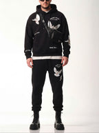 FesFas pigeons-print Hoodie Set | Black | Men