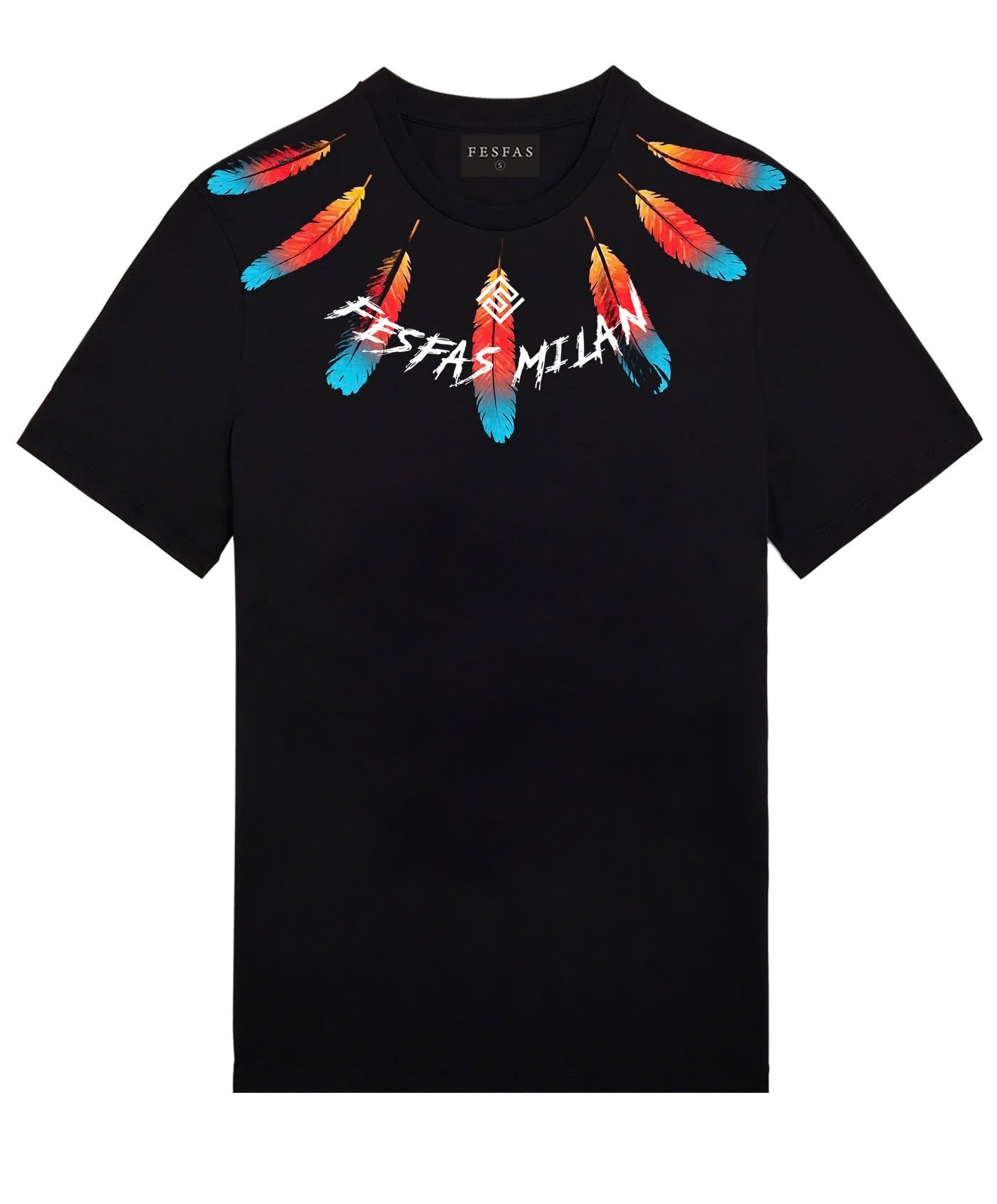FesFas feathers-print | Áo Thun | Nam | Màu Đen