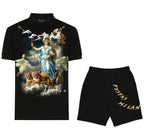 FesFas Norse goddess-print | Bộ Polo | Nam | Màu Đen
