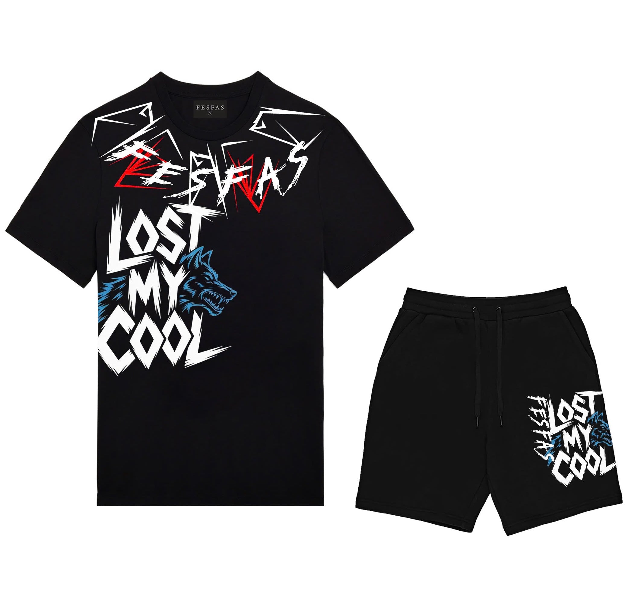 FesFas graphic-print | Bộ T-Shirt | Nam | Màu Đen