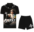 FesFas chill guy-print | Bộ Polo | Nam | Màu Đen